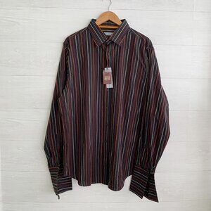 NWT Red Herring Debenham’s - Chocolate brown shirt french cuffs cufflinks, XXL